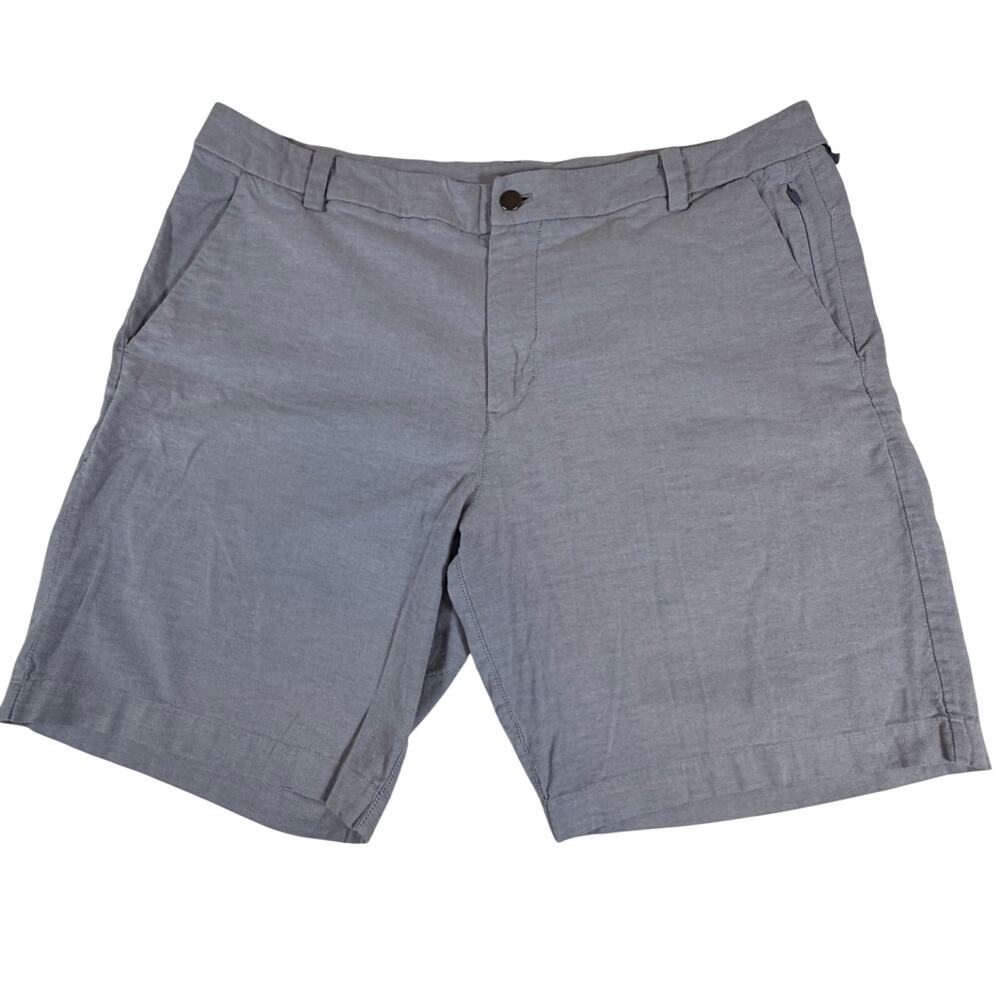 Lululemon Commission Shorts 9” LM7AFZ Light Blue Chambray Zipper Pocket Men 38